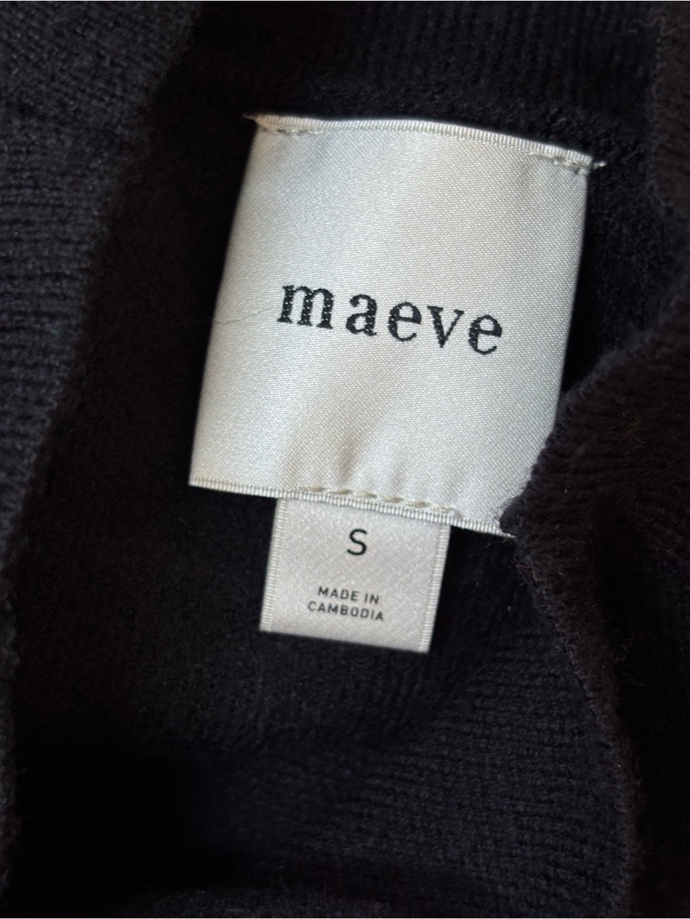 Maeve Classic Black Women’s Mock Neck Sweater, small, Anthropologie - Picture 5 of 5